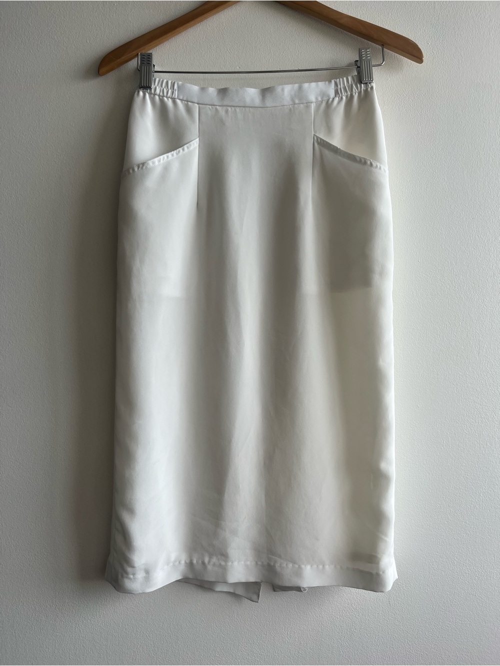 90s Minimalist White Midi Skirt y2k Carolyn Bessette Kennedy Kate Moss Size S-M